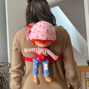 Charming Pink and Red Doll Backpack for Kids
